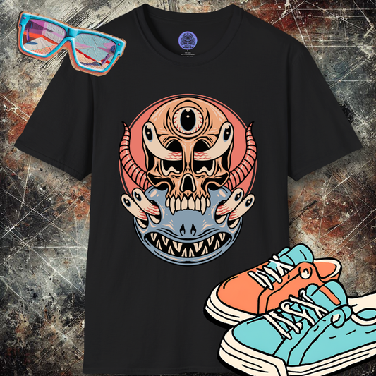 Trippy Monster Skull T-Shirt