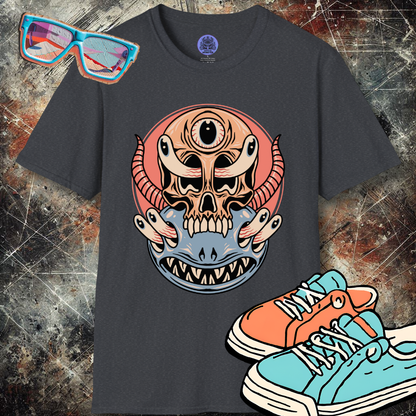 Trippy Monster Skull T-Shirt