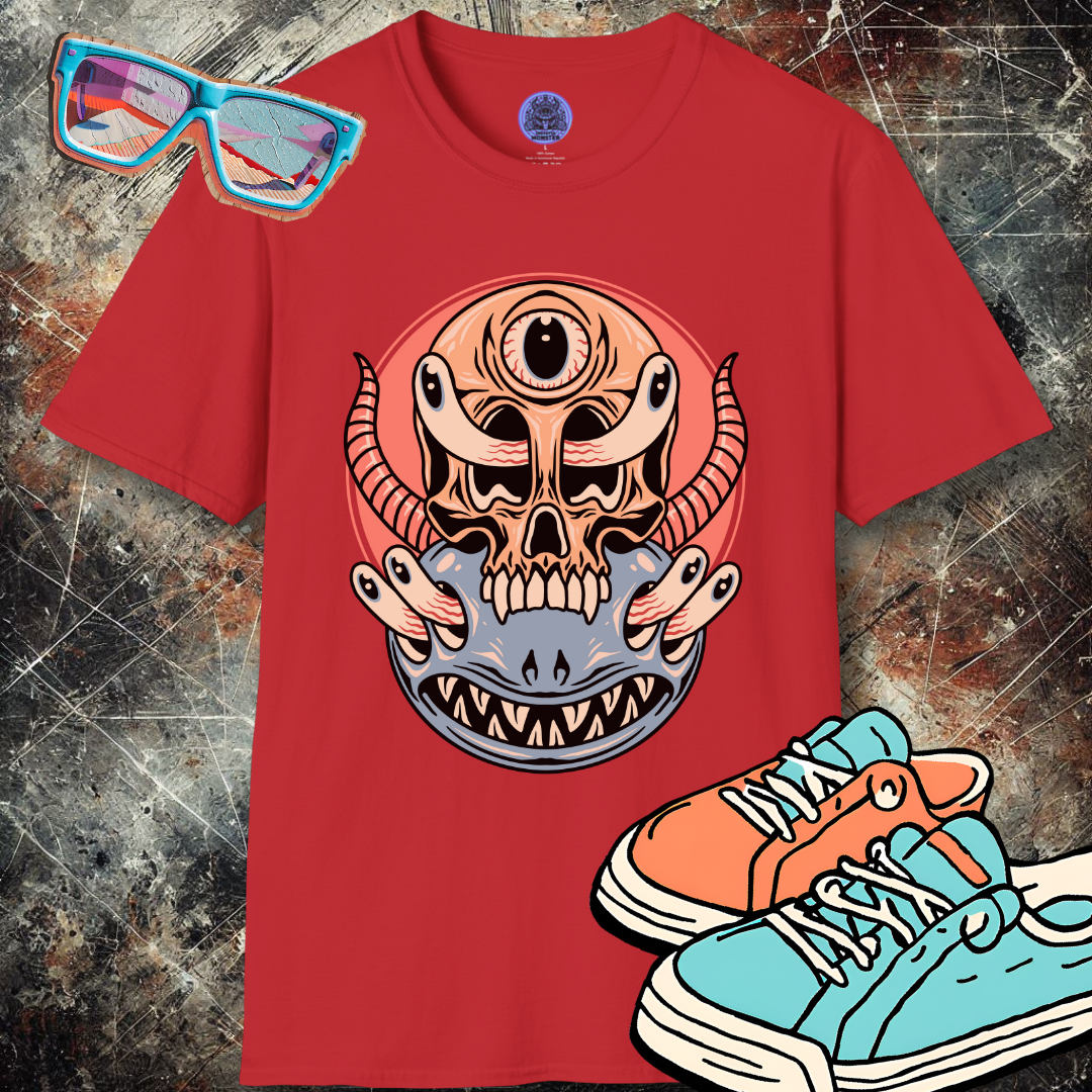 Trippy Monster Skull T-Shirt